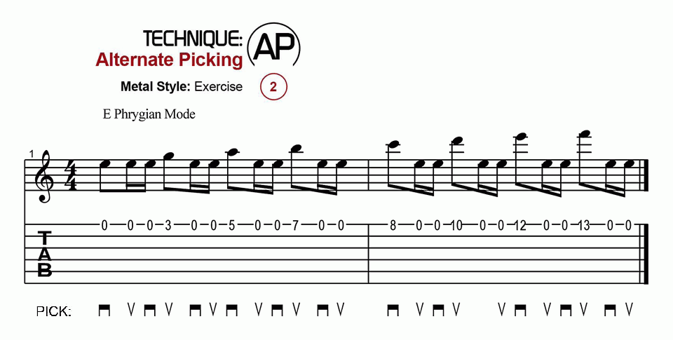 Alternate Picking · Metal · Ex.02
