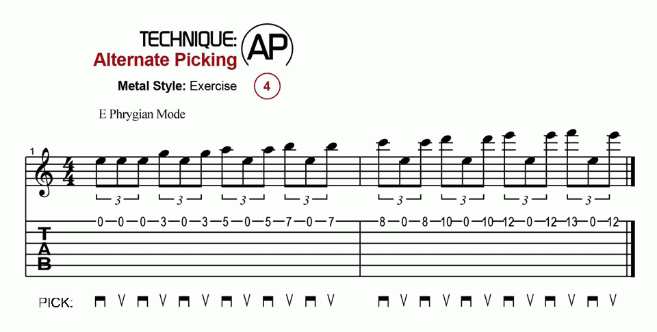 Alternate Picking · Metal · Ex.04