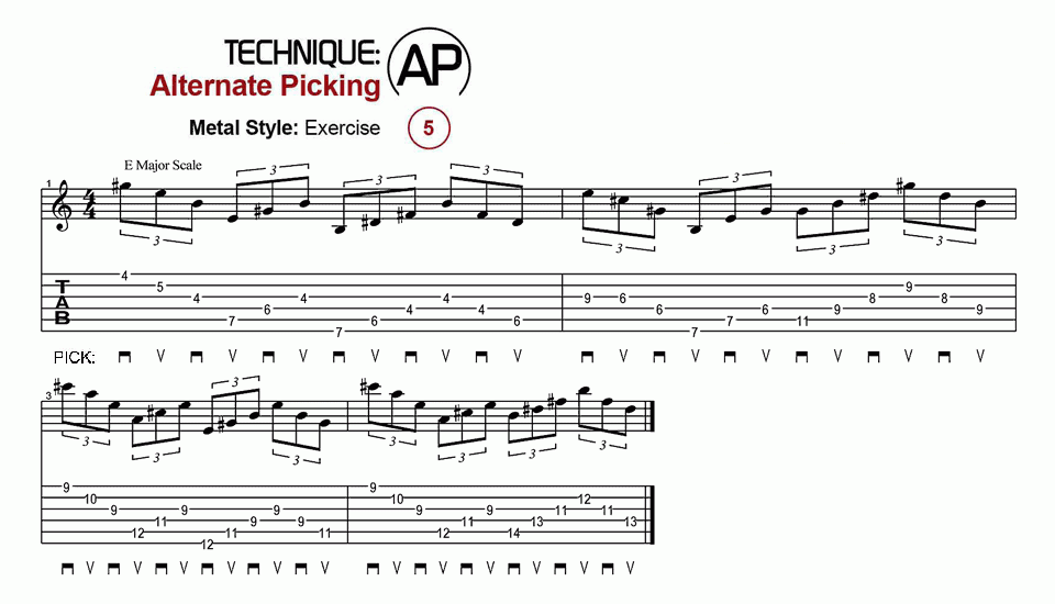 Alternate Picking · Metal · Ex.05