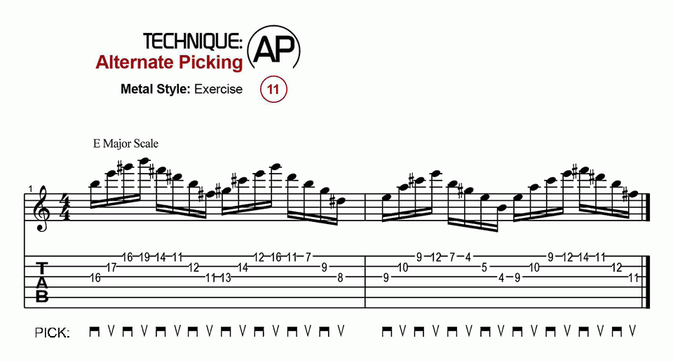 Alternate Picking · Metal · Ex.11