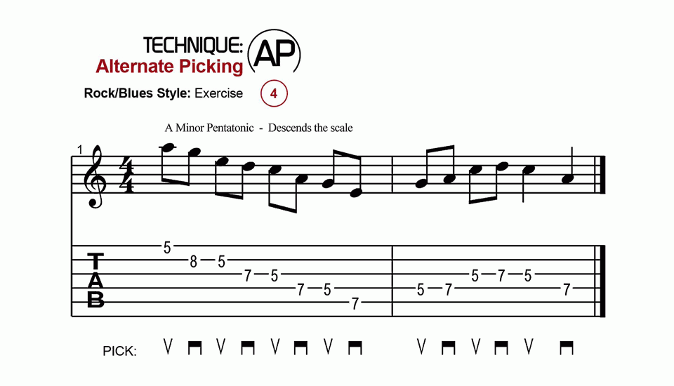 Alternate Picking · Rock · Ex.04