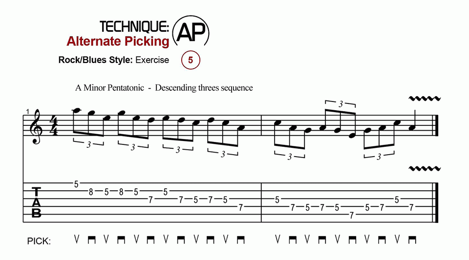 Alternate Picking · Rock · Ex.05