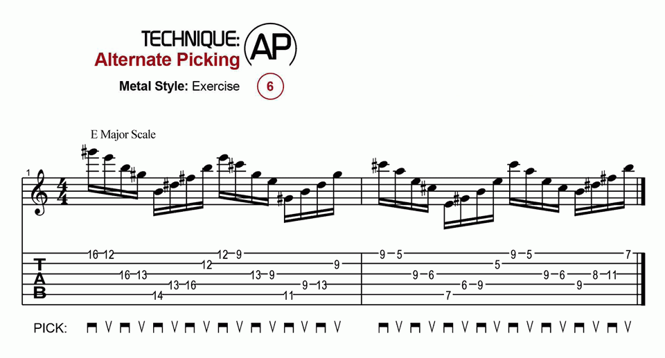 Alternate Picking · Metal · Ex.06