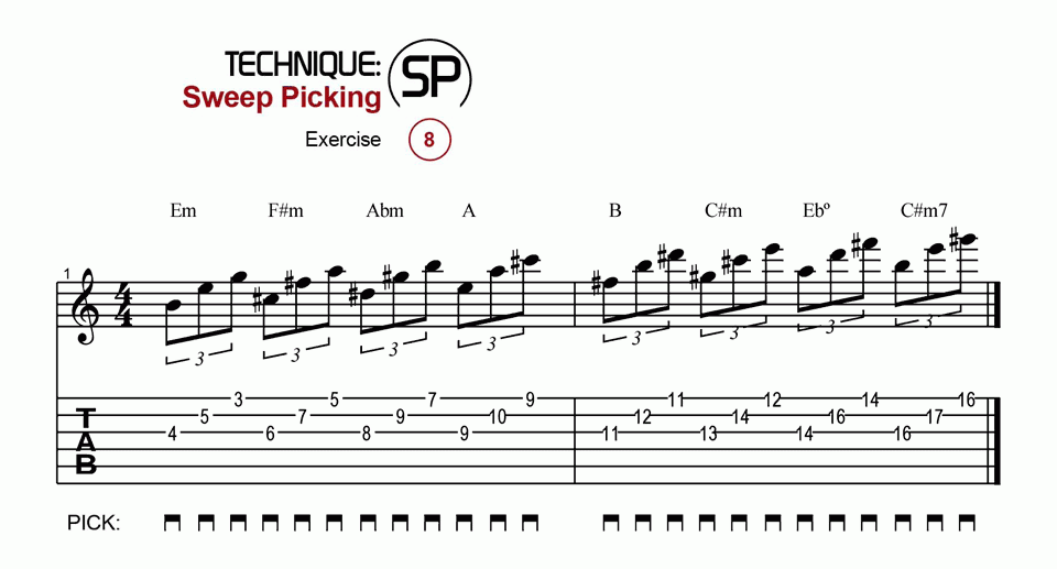 Sweep Picking · Ex. 08