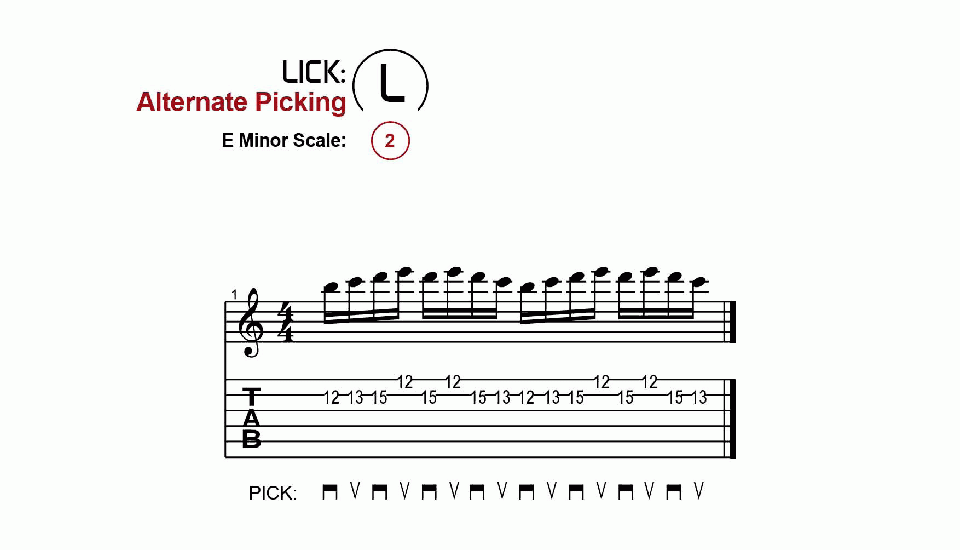 Licks · Alternate Picking · Ex. 02