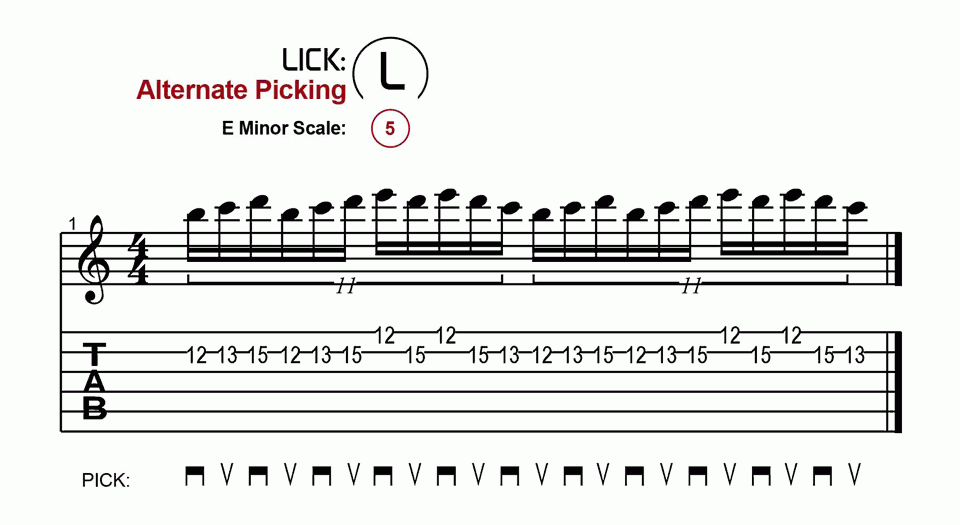 Licks · Alternate Picking · Ex. 05