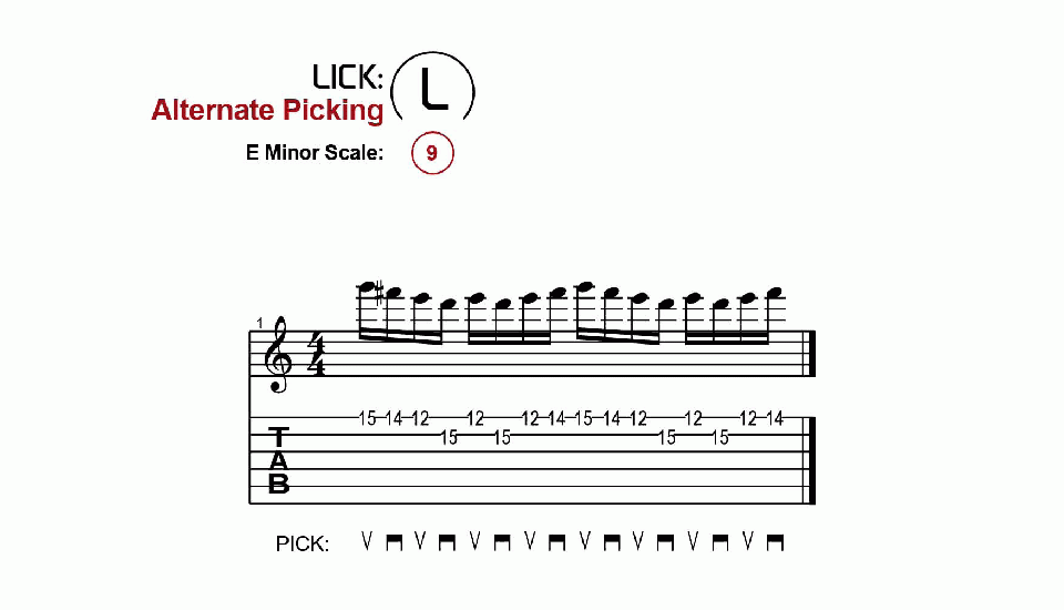 Licks · Alternate Picking · Ex. 09