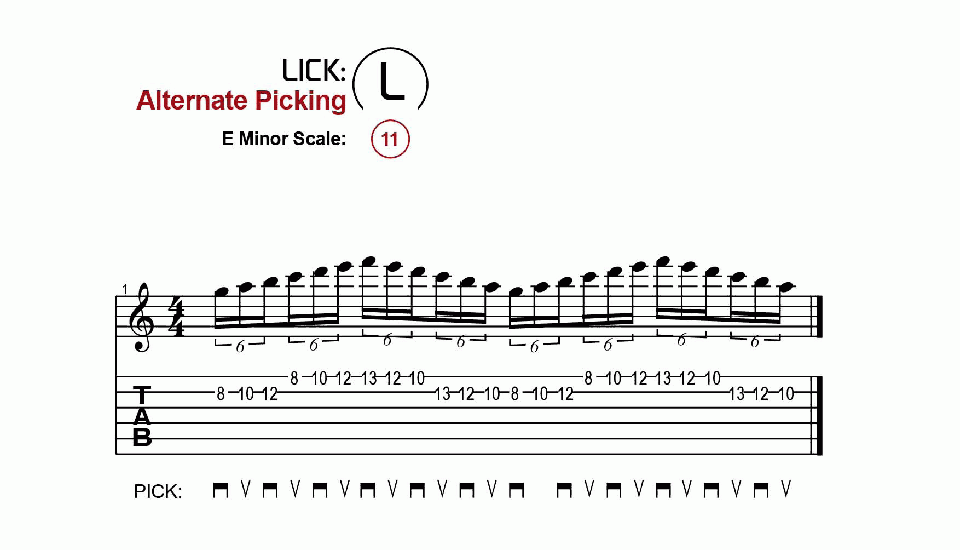 Licks · Alternate Picking · Ex. 11