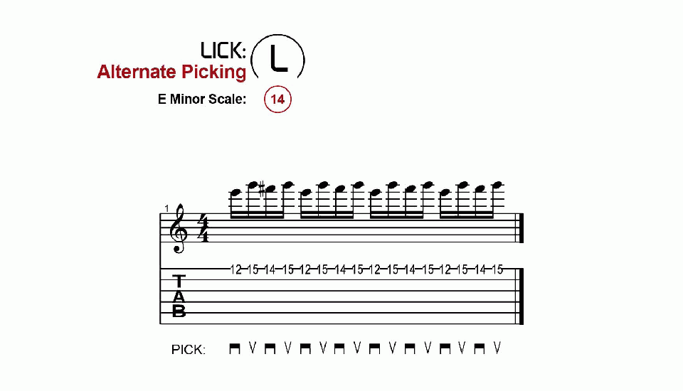 Licks · Alternate Picking · Ex. 14