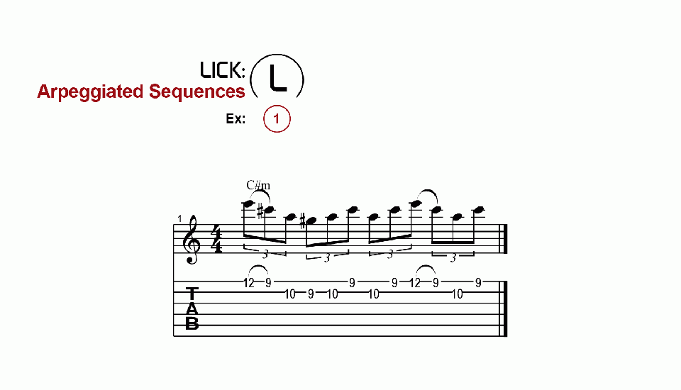 Licks · Arpeggiated Sequences · Ex. 01