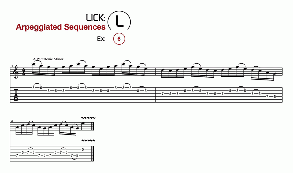 Licks · Arpeggiated Sequences · Ex. 06