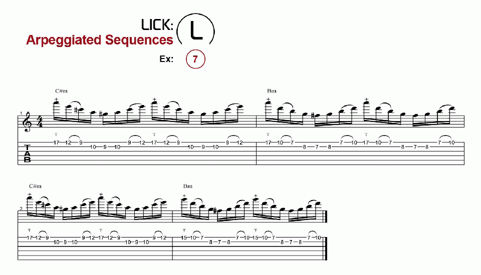 Licks · Arpeggiated Sequences · Ex. 07