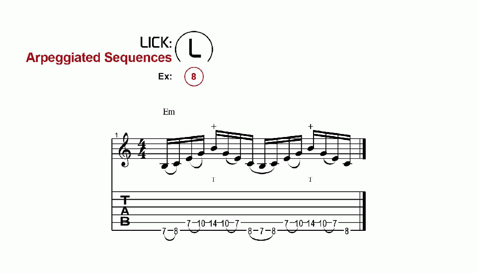 Licks · Arpeggiated Sequences · Ex. 08