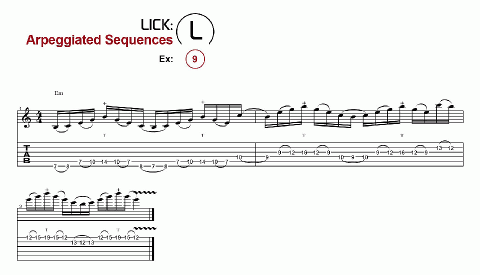 Licks · Arpeggiated Sequences · Ex. 09