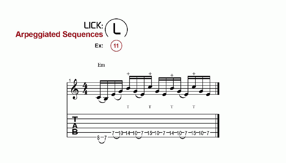 Licks · Arpeggiated Sequences · Ex. 11