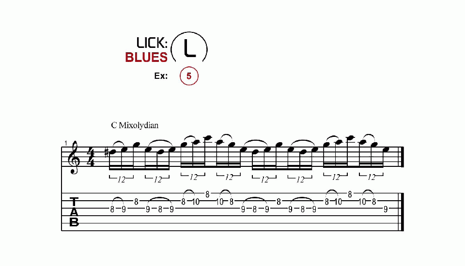 Licks · Blues · Ex. 05