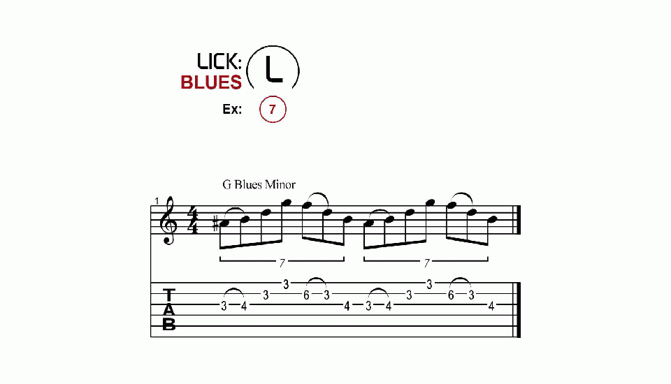 Licks · Blues · Ex. 07