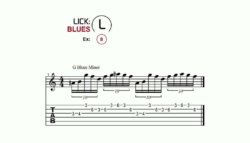 Licks · Blues · Ex. 08