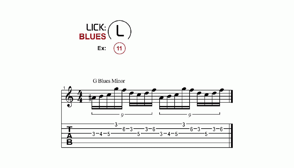 Licks · Blues · Ex. 11