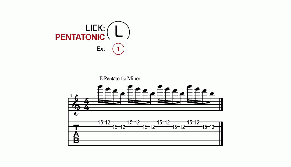 Licks · Pentatonic · Ex. 01