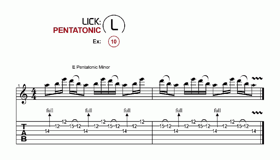 Licks · Pentatonic · Ex. 10