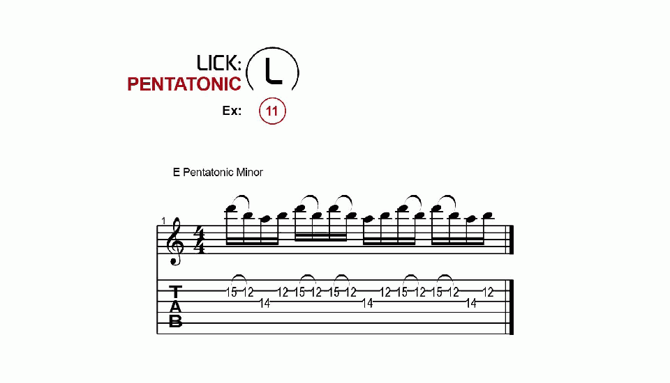 Licks · Pentatonic · Ex. 11