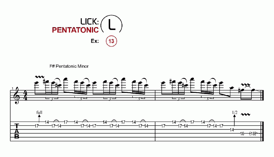 Licks · Pentatonic · Ex. 13