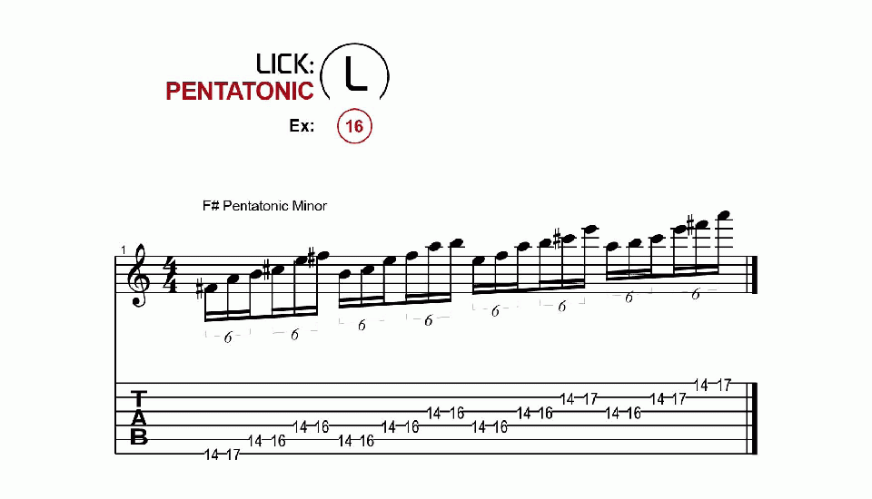 Licks · Pentatonic · Ex. 16