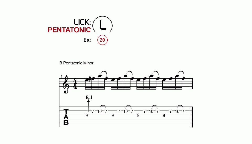 Licks · Pentatonic · Ex. 20