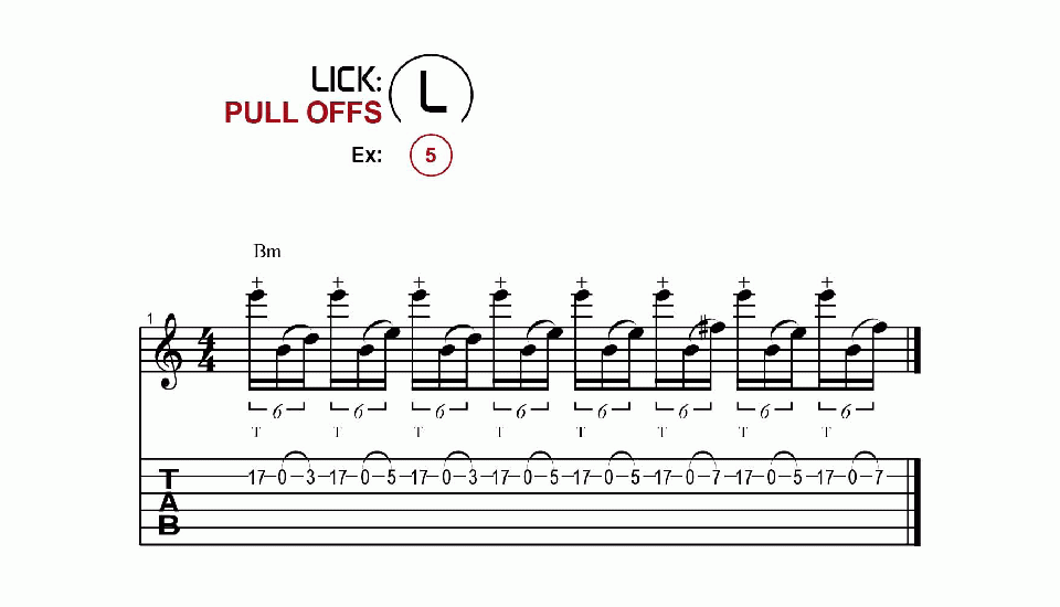 Licks · Pull Offs · Ex. 05