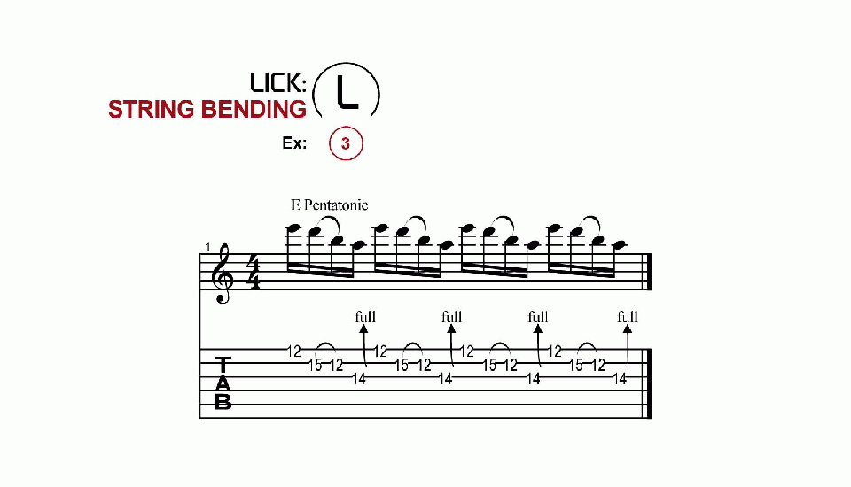 Licks · String Bending · Ex. 03