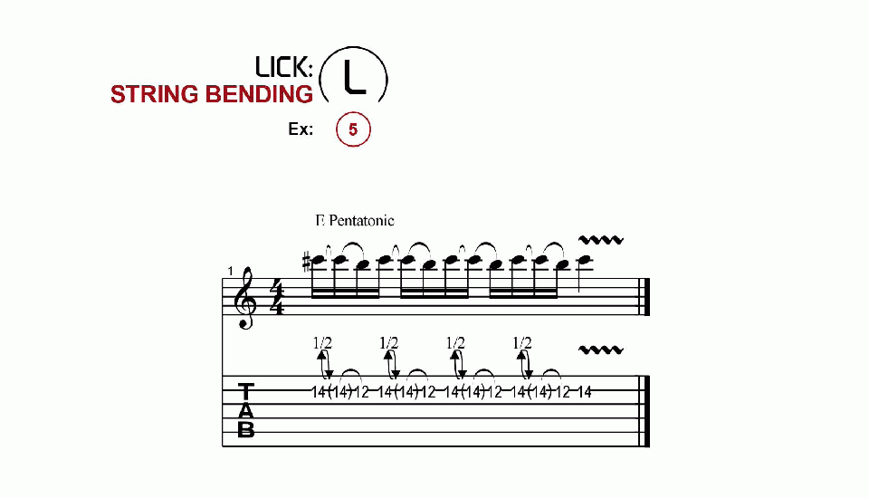 Licks · String Bending · Ex. 05