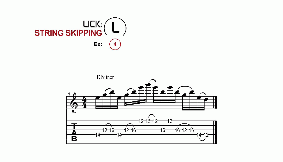 Licks · String Skipping · Ex. 04