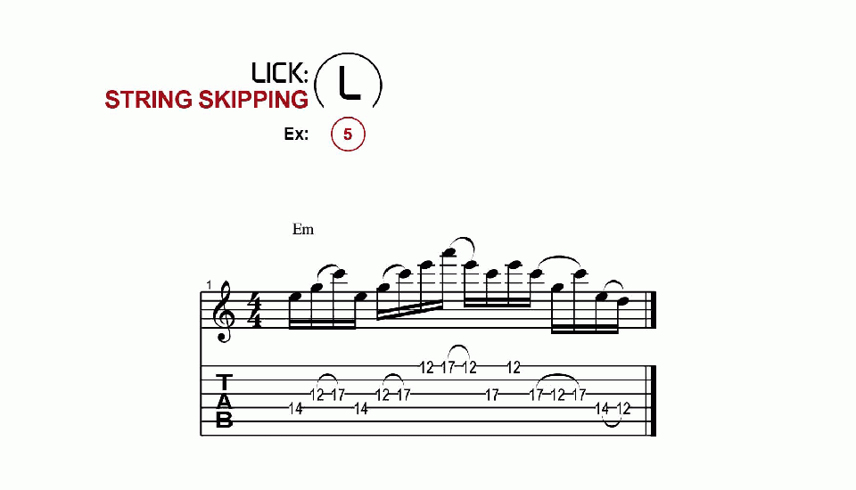 Licks · String Skipping · Ex. 05