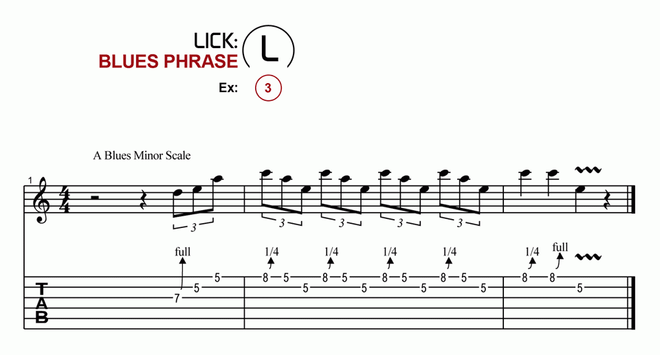 Licks · Blues Phrase · Ex. 03