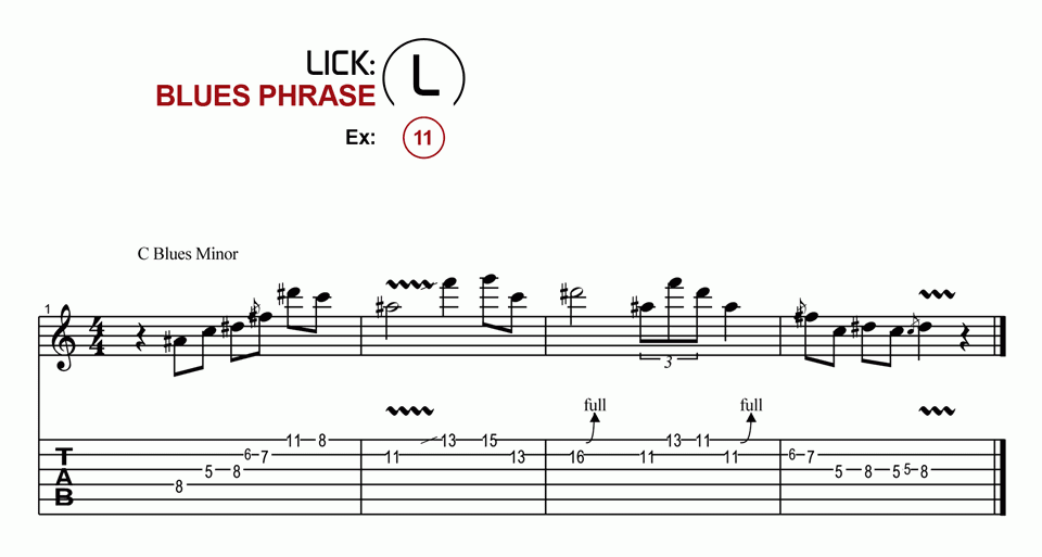 Licks · Blues Phrase · Ex. 11