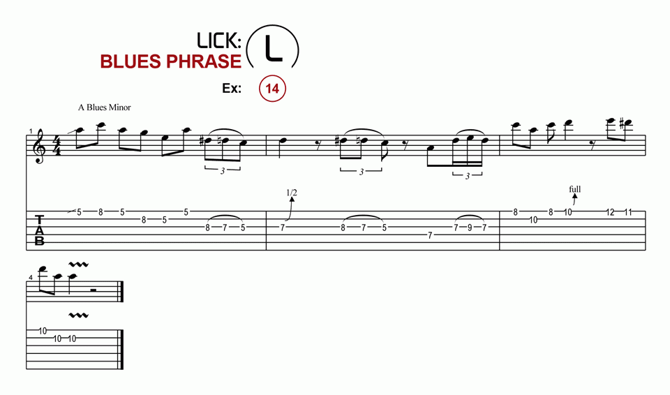 Licks · Blues Phrase · Ex. 14