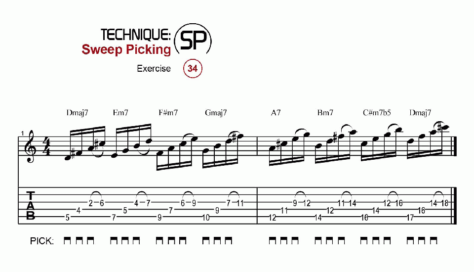 Sweep Picking · Ex. 34