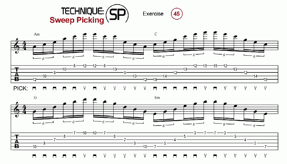 Sweep Picking · Ex. 45
