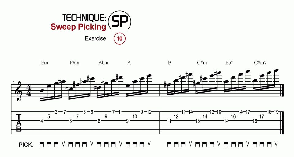 Sweep Picking · Ex. 10