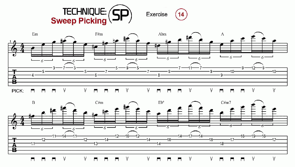 Sweep Picking · Ex. 14