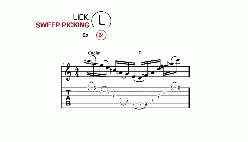Licks · Sweep Picking · Ex. 24
