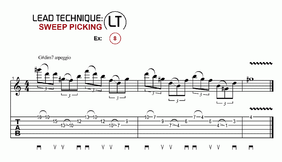LT · Sweep Picking · Ex. 08