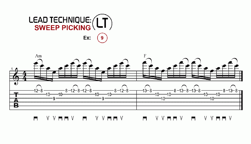 LT · Sweep Picking · Ex. 09