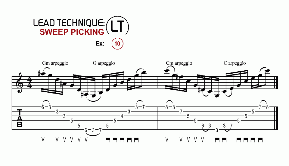 LT · Sweep Picking · Ex. 10